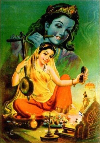 A depiction of  संत मीराबाई (Sant Mirabai) by Raja Ravi Varma