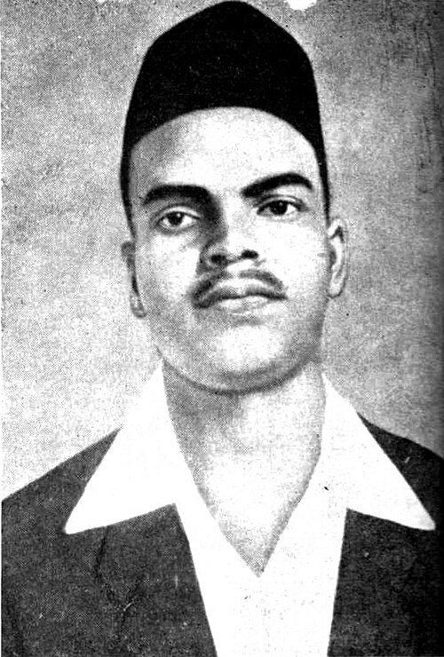 Shivram Hari Rajguru in black jacket and cap
