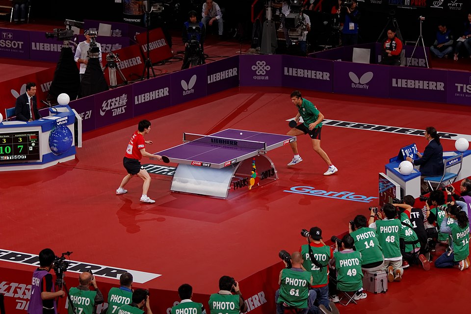 2013 World Table Tennis Championships, Paris. Men's Singles Round 4. Kenta Matsudaira vs Vladimir Samsonov.