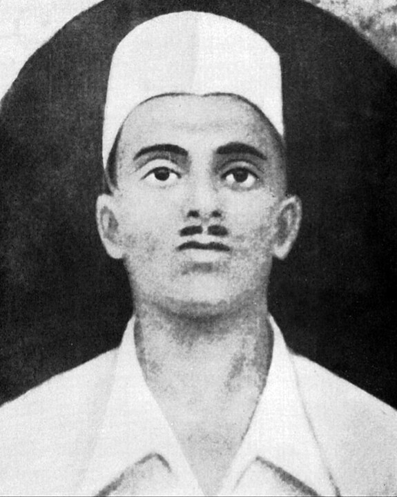 Martyr Sukhdev Thapar black and white portrait from 1929.